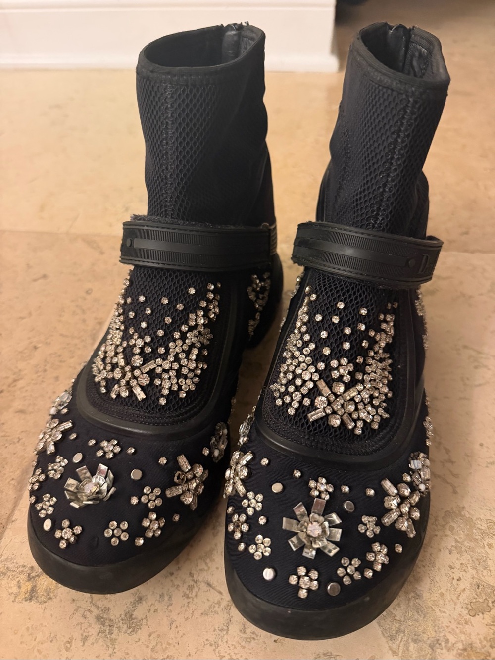 Dior Black Crystal-Embellished Ankle Booties